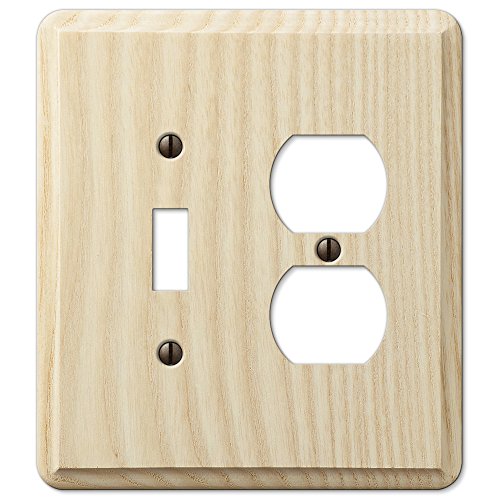 Amertac 401TD 1 Toggle/1 dúplex tradicionales pendientes de placa de pared de madera de fresno