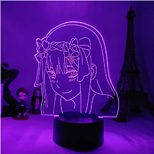 Anime Lámpara 3D Zero Dos Figura de Luz de la Noche, Niños Niñas Dormitorio Decoración Luz Manga Regalo Noche Luz de la Lámpara de Darling en The Franxx