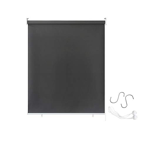 Aufun Estor exterior para balcón, impermeable, 100 x 140 cm, protección UV, reflectante, función térmica para ventanas y puertas, color antracita