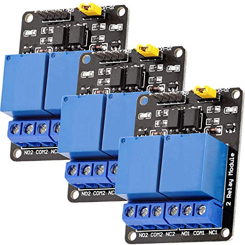 AZDelivery 3 pcs 2 Canales Modulo Rele 5V con Optoacoplador Low-Level-Trigger compatible con Arduino con E-Book incluido!