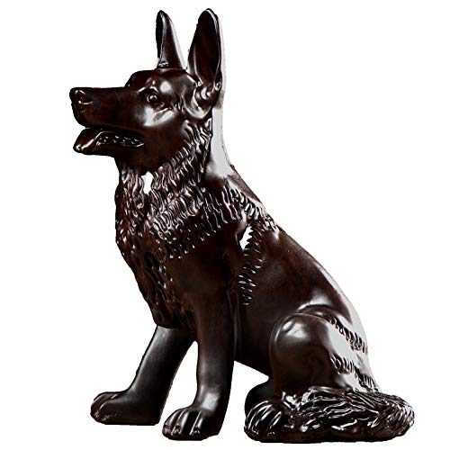 BGRFT Estatua Escultura,Talla De Madera Decoración del Perro Perro De Madera Maciza Decoración del Hogar Regalo Artesanal