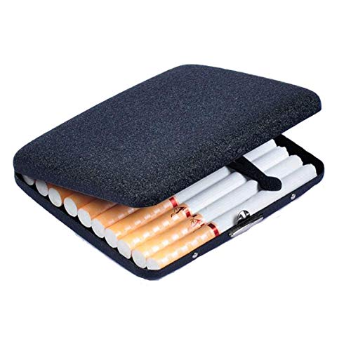 BINGFANG-W Boquilla, Black Metal 20 Palos Caso de Cigarrillos Esmerilado de Acero Inoxidable, Anti-presión (Color: Negro) Humidor