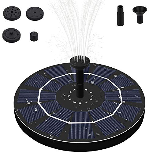 Birdbath Bomba de Fuente Solar, 2.5W Fuente Solar Jardín Solar Panel Flotador Fuente de Batería, Kit de Bomba Sumergible para Estanque, Piscina, Patio