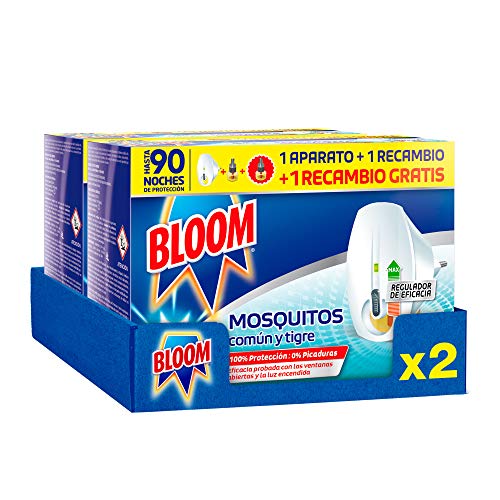 Bloom Eléctrico Líquido - Pack de 2 Aparatos con 4 Recambios Anti Mosquitos