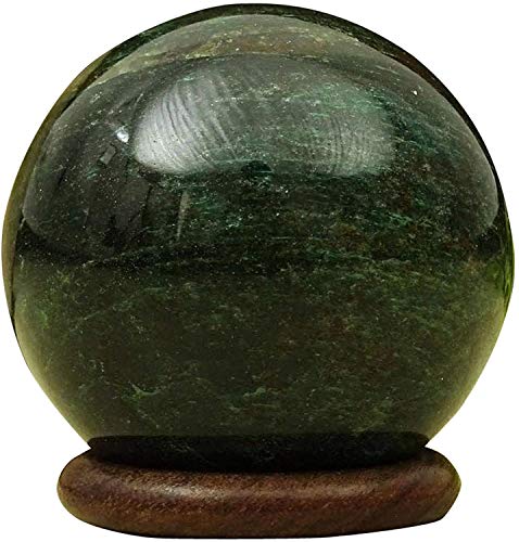 Bola de piedra Esfera Reikiera verde jade con el anillo de soporte Aura Equilibrio Cristal Reiki Cicatrización Elija un tamaño