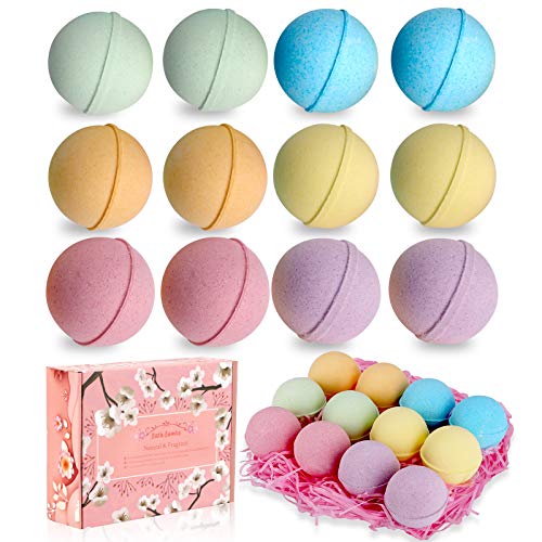 Bombas de Baño,Set de Regalo de Bomba de Baño de 12 Piezas,Sales de Baño Naturales Spa Relajantes, Espuma Bolas de Baño Efervescentes para Madre, Hombre, Niños, Novia