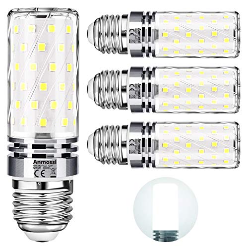 Bombillas LED E27,Anmossi 12W LED Maíz Bombilla Equivalente a 100W Incandescente Bombilla,6000K Blanco Frio,1200Lm,No Regulable,Edison Tornillo Bombillas,4 unidades