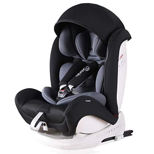 Bonio Silla de coche grupo 1/2/3 (9-36 kg) ISOFIX Reclinable ECE R44/04 Negro