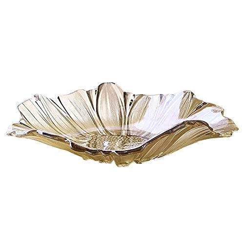 Brightz Crystal Europea Jane Vajilla de Cristal de la Perla de la Sala de Estar Mesa de Fruta Placa Decorativa Accesorios for el hogar KTV Regalo práctico Adornos Moderna 40.5X9cm Elegante y Hermosa