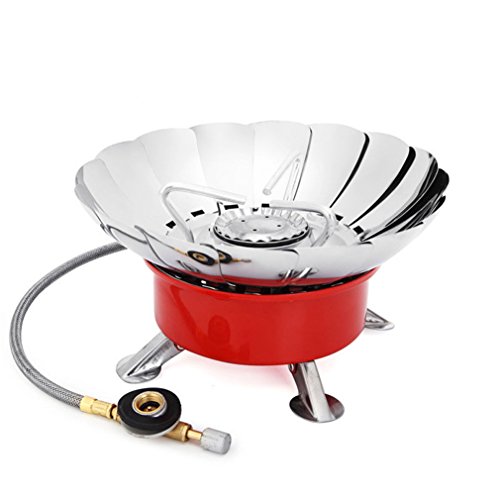 BrilliantDay Hornillo Camping Estufa a Gas Portátil de Camping Estufa de Gas hornillo de Plegable a Prueba de Viento Cocinar Al Aire Libre para Cocina de Camping(con Encendedor Piezo, 2800W)