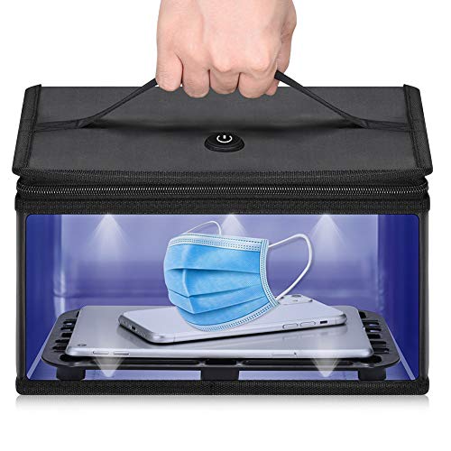 Caja de esterilizador de luz UV grande – 2020 Nueva bolsa de desinfectante portátil ultravioleta UVC – Carga USB 260-280nm Longitud de onda UVC Bolsa plegable desinfectante para desinfección