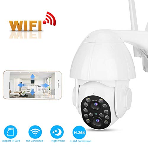 Cámara WiFi de seguridad al aire libre, cámara CCTV WiFi de visión nocturna binocular a todo color de 3MP para seguridad del hogar, cámara de vigilancia de domo, ONVIF2.4, para Haikang para Dahua(EU)