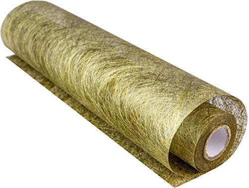 Camino de mesa 100% Mosel Metálico en Oro (30 cm x 10 m), Camino de mesa de poliéster no tejido, elegante decoración de mesa para Navidad y bodas, decoración festiva para ocasiones especiales