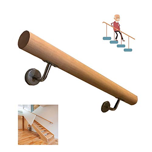 Cdbl Pasamanos Madera for Escaleras,1ft-20ft, Antideslizante Barra De Soporte Pasamanos De La Escalera Pasillo, Apoyo Interior Y Al Aire Libre For Los Niños/Ancianos (Size : 9ft)