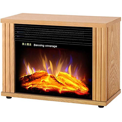 Chimenea Eléctrica 3D, Calentadores De Madera Maciza Retro Verticales Para El Hogar, Calentador Eléctrico De Estufa Con Efecto De Llama De Fuego, Sin Hollín, Fácil Limpieza, Función De Calor (ORANGE)