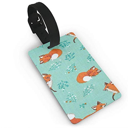 CHSUNHEY Etiquetas de Equipaje,Forest Fellow Foxes Luggage Tags with Print for Suitcases,Flexible PVC Travel ID Sturdy Identification,Travel Accessories Suitcase Tags Apply3.7X2.2in