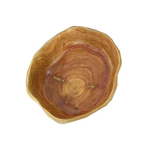 circulor Frutero Madera Natural, Ensaladera Frutero para El Hogar Sala De Estar Creativa Bandeja De Tallado De Raíz De Madera De Madera Maciza (15-39 CM)