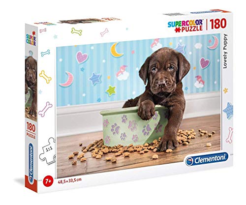 Clementoni- Puzzle 180 Piezas Perrito, Multicolor (29754.2)