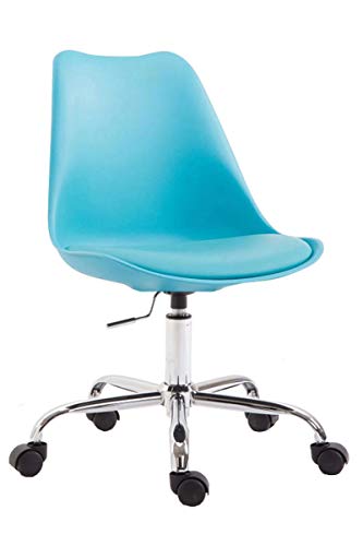 CLP Silla de Oficina Toulouse Estructura de Plástico I Silla de Escritorio Regulable en Altura I Silla Sala de Reuniones Giratoria I Silla Orden, Color:Azul