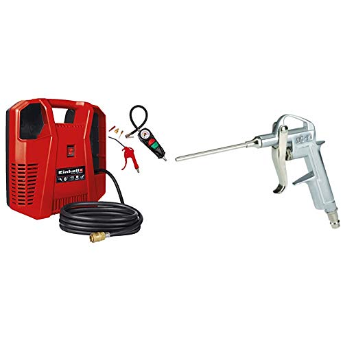 Compresor Einhell TH-AC 190 Kit (1.100W, potencia de extracción: 190 l/min, presión de trabajo máxima: 8bar) + Pistola lubricar con caño largo