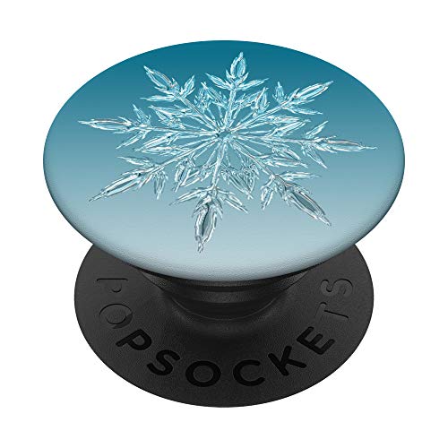 Copo de Nieve Cristal de Hielo Escarcha Azul PopSockets PopGrip: Agarre intercambiable para Teléfonos y Tabletas