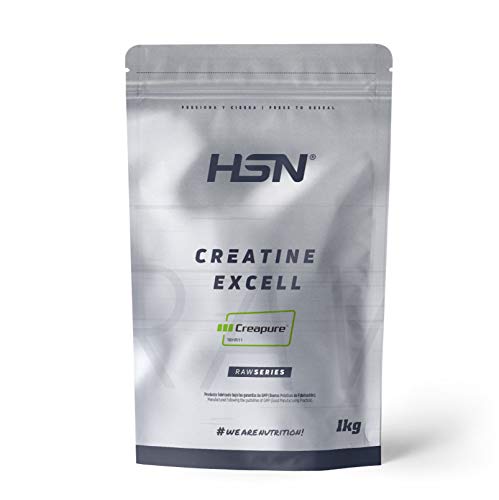 Creatina Creapure en Polvo de HSN | Creatina Excell 100% Creapure | Sello de Calidad Garantizada | Monohidrato de Creatina Micronizada | Vegano, Sin Gluten, Sin Lactosa, Sin Sabor, 1000gr