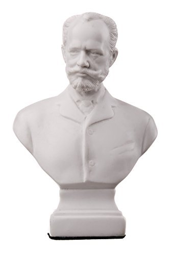 danila-souvenirs Escultura de busto de mármol de Pyotr Tchaikovsky, de 13 cm, color blanco