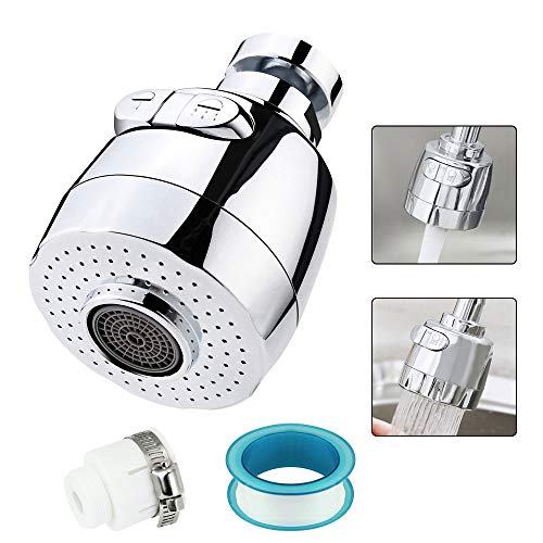 DECARETA Aireador de Grifo Giratorio de 360 Grados,Tapón de Ahorro de Agua,Grifo y Conector Difusor con Sello,Grifo Anti-Salpicadura,Boquilla de Filtro Adaptador de Malla para Cocina, Cuarto de baño