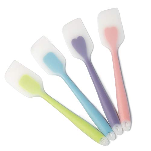 Diealles Shine Set de 4 Espátula Flexible de Silicona, Espatula Silicona Cocina Resistente, No Tóxico, Antiadherente, Resistente al Calor, Utensilios para Cocina y Horneado, 2 Estilos