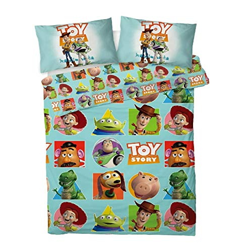 Disney Toy Story - Juego de Funda de edredón Reversible, Color Azul