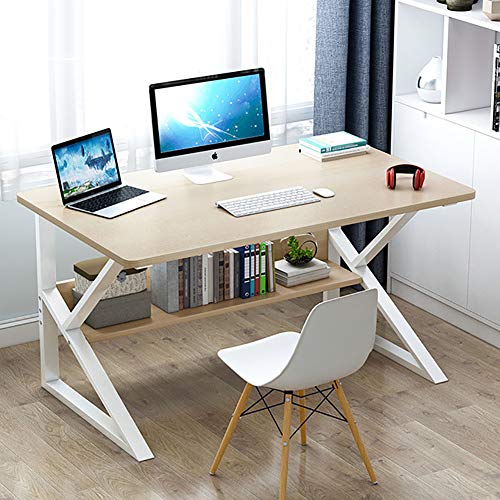 DLPY Madera Mesa De Estudio,Fácil De Montar Mesa para PC Mesa De Trabajo para El Home Office,Moderno Estable Computadora Escritorio De Oficina