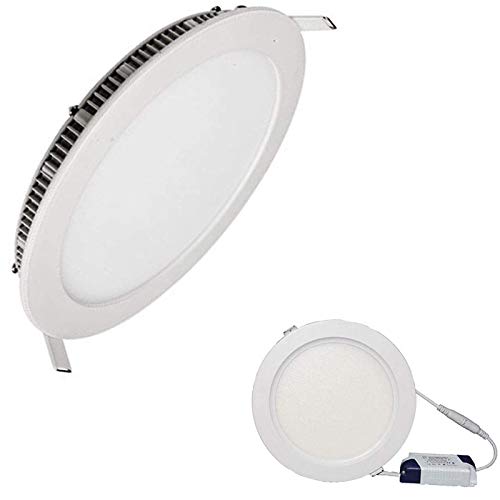 Downlight LED Panel Empotrable Redondo, iluminacion 9W (720 lumenes reales), marco blanco. [Clase de eficiencia energética A++] de Led (3000K)