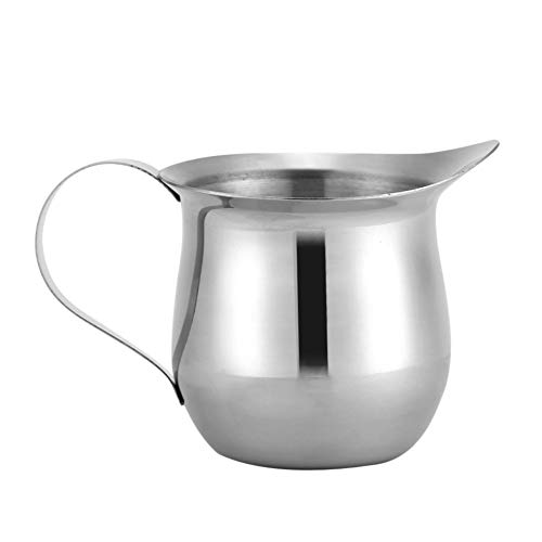 DZX Taza de Espuma de Leche de Acero Inoxidable para el hogar, Cocina, Jarra de Espuma, Tazas, café con Leche, Bebidas de Leche, Taza de Jarra (240 ml / 8 oz), Olla Aislante de Jugo/Leche/t