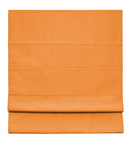 Easydeco - Estor Plegable loneta Premium con Varillas (Naranja, 90_x_175_cm)