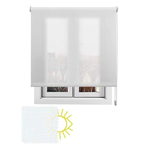 EB ESTORES BARATOS Estor Luminoso TECNOSCREEN/Bloqueo UV 70% Termoregulador y acústico. LO AJUSTAMOS A SU Medida Ancho x Alto. Color: Blanco. Medidas: 125cm x 300cm