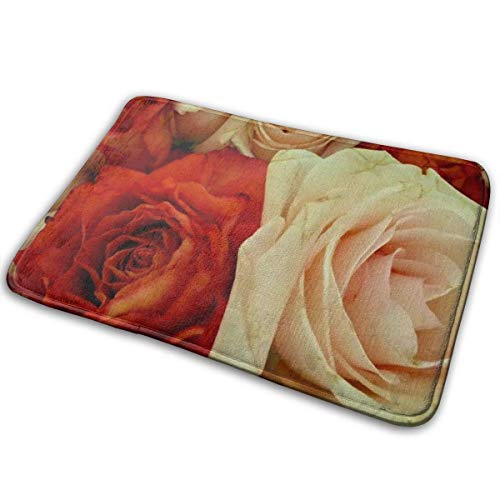 ECNM56B Alfombrilla para baño (23.6X15.8 Pulgadas) Rústico Rose Bouquet Alfombrillas cuadradas para bañera, Ducha y baño Alfombrillas para baño