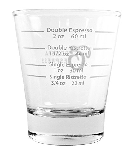 EDESIA ESPRESS - Vaso medidor para café expreso - Marcas en blanco - 85 ml