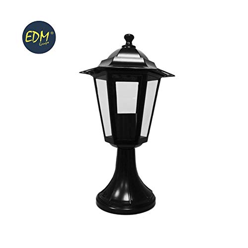 Edp 73434 Farol Aluminio Sobremuro para Exterior, 49.5 X 23cm, Modelo Marsella, Negro