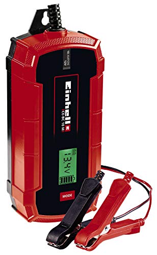 Einhell CE-BC 10 M, Cargador de baterías (con control por microprocesador para los más distintos tipos de baterías, entre otros automóviles/motos, máx. 10 amperio)