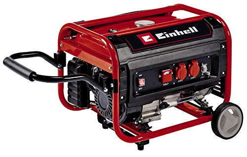 Einhell Generador eléctrico (gasolina) TC-PG 35/E5 (máx. 3100 W, motor de 4 tiempos con bajas emisiones, 2 tomas de 230 V, 15 L tanque, función AVR, interruptor de sobrecargas)