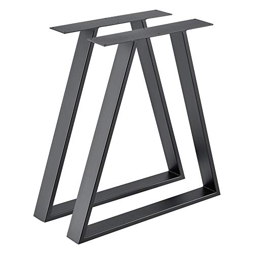 [en.casa] Conjunto de Patas de Mesa Perfiles Set de 2X Patas 70 x 10 x 72 cm Base de Muebles Protectores Incluidas Pies de Mesa DIY Hágalo Usted Mismo Gris metálico