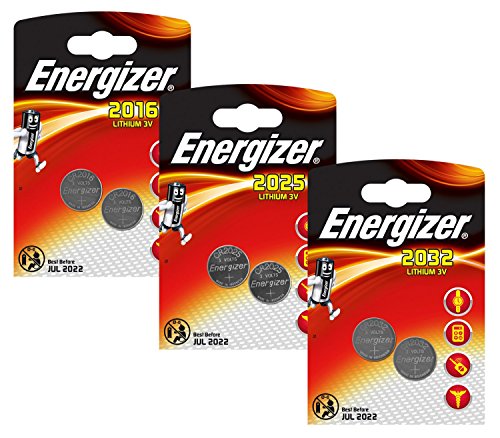 Energizer 10111769B CR 2016/2025/2032 - Juego de Pilas de botón de Litio, Pack de 3, Color Plateado