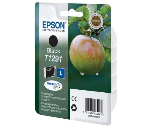 Epson Singlepack Black T1291 DURABrite Ultra Ink - Cartucho de tinta para impresoras (Negro, Inyección de tinta, 11.2 ml)