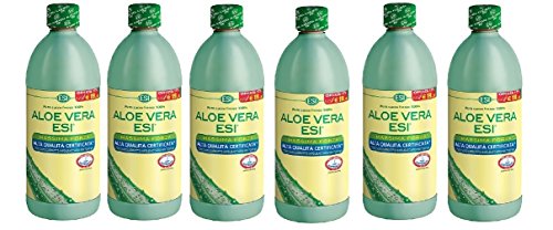 ESI - Aloe Vera zumo, máxima fuerza, 6 envases de 1000 ml, depurativa, polisacáridos mín. 7000 mg/litro.