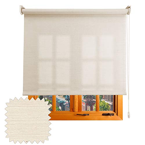 Estor Natural Screen Premium/Baja Transparencia/Tejido ECOLÓGICO con Fibras Naturales de Yute. Medidas expresadas Ancho x Alto. Color: Crudo. Medidas: 80cm x 280cm