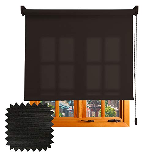 Estor Natural Screen Premium/Baja Transparencia/Tejido ECOLÓGICO con Fibras Naturales de Yute. Medidas expresadas Ancho x Alto. Color: Negro. Medidas: 148cm x 260cm