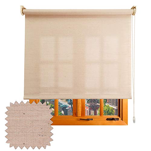 Estor Natural Screen Premium/Baja Transparencia/Tejido ECOLÓGICO con Fibras Naturales de Yute. Medidas expresadas Ancho x Alto. Color: Saco. Medidas: 88cm x 240cm