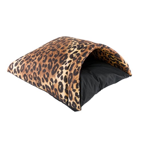 Ferplast 82298099W1 Babet - Cama para Gato (algodón, 38 x 38 x 36 cm), Color Leopardo