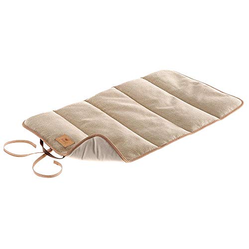 Ferplast Manta Para Perros Y Gatos Logan 100, Doble Cara, Tweed Y Suave Terciopelo, Lavable, Beige, L