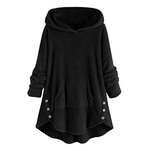 Fossen MuRope Sudaderas Adolescentes Chicas Pullover con Capucha con Botón, Chaquetas Rebecas de Mujer - Abrigos Mujer Invierno de Felpa